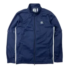 中古 アディダス ツーウェイ スナップ トラックジャージ ジャージ ネイビー L