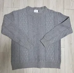 CAL O LINE グレー ケーブル ニット