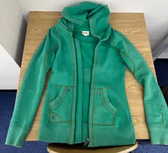 ÷1 DIESEL ディーゼル ジップアップパーカー XXSサイズ グリーン 【ファッション】 【2】