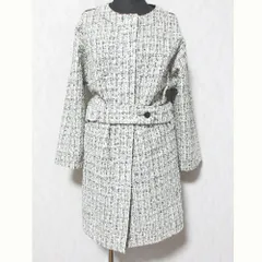 良品 DRESSTERIOR ドレステリア リバーシブル ノーカラーコート ツイード 085-57039 ブラック レディース 古着 中古 USEDのサムネイル