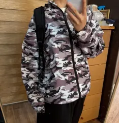 カモフラージュ ミリタリー ウィンドブレーカー フードジャケット