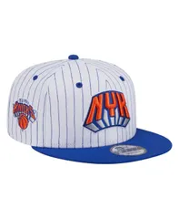 ニューエラ メンズ アクセサリー 帽子 New Era Mens WhiteBlue New York Knicks Deceptor Pinstripe 9FIFTY Snapback Hat White Blue ホワイト