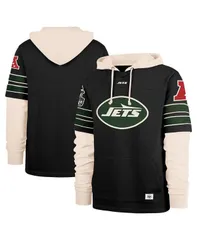 47 ブランド メンズ アウター パーカー・スウェット パーカー 47 Brand Mens Black New York Jets Split Zone Cornerback Duo Hoodie Black ブラック