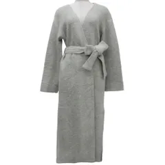 美品 nano&co ナノユニバース ウールブレンド ノーカラー ロングコート NL74CT0579LR サイズ36 ホワイト系 レディース 古着 中古 USED