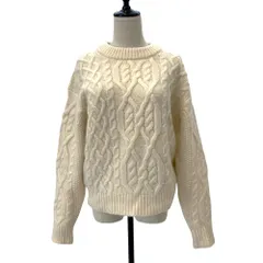 23AW ROPE ロペ 長袖 ケーブル ニットセーター サイズF アイボリー レディース 古着 中古 USED