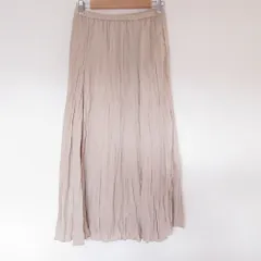 美品 Mila Owen ミラオーウェン イージー ロング ワッシャープリーツスカート F ベージュ レディース 古着 中古 USED