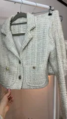 ツイード ジャケット スカート セットアップ スリーピース