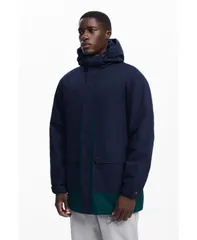 デジグアル メンズ アウター ジャケット・ブルゾン パーカー Desigual Mens Twotone parka with hood Blue ブルーのサムネイル