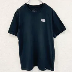 古着 used　ナイキ　半袖プリントTシャツ　ワンポイント　国旗　アメリカ　黒　ブラック　クルーネック　Lサイズ