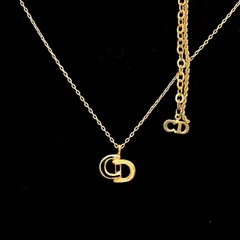 美品★ Christian Dior クリスチャンディオール  ネックレス CDロゴ ゴールド ブラック