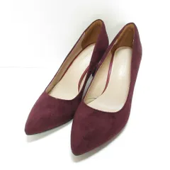 美品 green label relaxing グリーンレーベルリラクシング アローズ スエード調 ポインテッドトゥ パンプス 22.5cm ボルドー レディース 古着 中古 USED