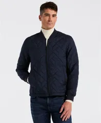 ペリーエリス メンズ アウター ジャケット・ブルゾン キルティング ジャケット Perry Ellis Mens Geometric Quilted Jacket Dark Sapphire サファイのサムネイル