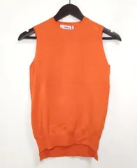 【222337】ZARA KNIT ザラ ニット  ニットベスト　ストレッチ　レーヨン・ナイロン。ポリウレタン混　タグ付き　S  ・ オレンジ