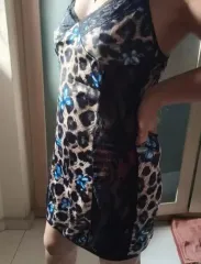 ヒョウ柄 ノースリーブ ONE PIECE パジャマ