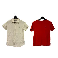   ラルフローレン RALPH LAUREN レディース 半袖 シャツ ストライプ コットン 9号 イエロー×ブルー MC0117【RE365】