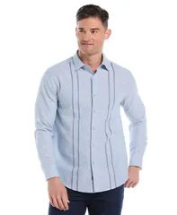 キューバベラ メンズ トップス シャツ ボタンダウン ダウン 刺繍 Cubavera Mens Embroidered Long Sleeve Button Down Shirt Windward Blue ブルー