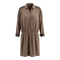 体型カバー | ナイスクラップ ブラウン バンディング ミディ ONE PIECE 55 66 | 春コーデ