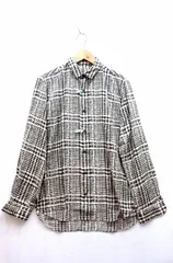 【223251】m's braque エムズブラック  長袖シャツ レーヨン メンズ  ・38 カーキグレー系×アイボリーのサムネイル