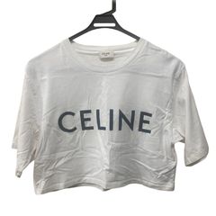 セリーヌ CELINE クロップド丈 Tシャツ レディース ロゴプリント