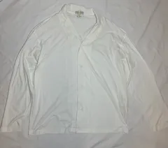 【222928】TOMORROWLAND トゥモローランド  長袖シャツ　Tシャツ生地感　コットン90％　カシミア10％　クリーニング済み　M メンズ  ・ ホワイト