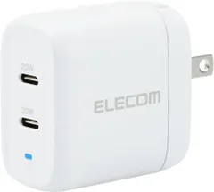 【HY】【新品】ELECOM エレコム USB?C急速充電器 40W（20W＋20W）PD3.0対応 GaN採用 小型軽量 2ポート同時充電 折りたたみ式プラグ MPA?ACCP25WH ホワイト[ゆうパケット発送、送料無料]