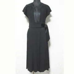 良品 DIANE von FURSTENBERG ダイアンフォンファステンバーグ ウール ラップワンピース サイズ2 ブラック レディース 古着 中古 USED