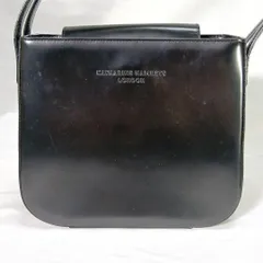 KATHARINE HAMNETT キャサリンハムネット ハンドバッグ 黒 ブラック レザー 本革 スクエア ボックス型 90s 2000archives y2k モード ゴシック アーカイブ レトロ ヴィンテージライク 訳あり 格安 逸品 希少 ベタつきなしのサムネイル