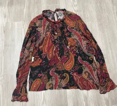 【223873】ZARA ザラ  ペイズリー柄　フリル　トップス　ブラウス　サイズXL  ・ マルチカラー