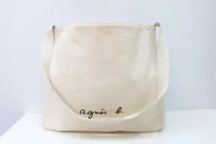 【222809】agnes b アニエスベー  ロゴ コットンキャンバス ショルダーバッグ
