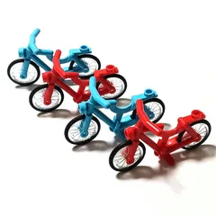 レゴ 正規品 中古 自転車 水色と赤 4台セット レゴブロック【管理番号：3389】