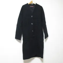 美品 COMPTOIR DES COTONNIERS コントワーデコトニエ ウール カシミヤブレンド ノーカラー ロングコート 5/7号 ブラック レディース 古着 中古 USEDのサムネイル