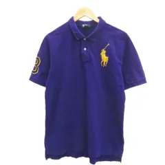 ポロ バイ ラルフローレン Polo by Ralph Lauren ポロシャツ 鹿の子 XL 紫 パープル 半袖 ビッグポニー /YS34 ■ECD002