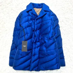未使用 FENDI フェンディ ランウェイ リバーシブル ダウンジャケット シルク100％ ブルー ベージュ FFロゴ ズッカ 総柄 46 Mサイズ メンズ アウター ハイブランド 高級 高級感 2WAY ジャンパー イタリア製 紳士服 ギフト