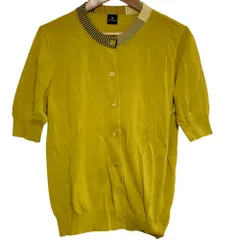 美品 Paul Smith ポールスミス 半袖 ニットカーディガン サイズM イエロー レディース 古着 中古 USED