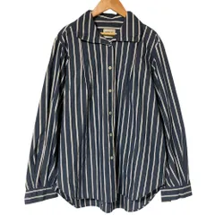 良品 MIRKO BERTOLA ミルコベルトラ ストライプ ビッグシャツ サイズ40 ネイビー レディース 古着 中古 USED