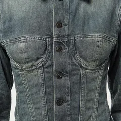 バレンシアガ レディース アウター ジャケット・ブルゾン デニム Balenciaga Womens Bal Corsetedenim Jacket NavyGreen ネイビーのサムネイル
