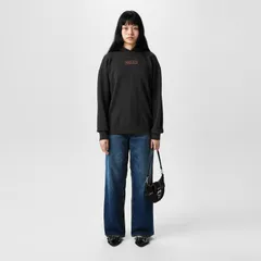 ガニー レディース アウター パーカー・スウェット ロゴ Ganni Logo Hoodie Black ブラックのサムネイル