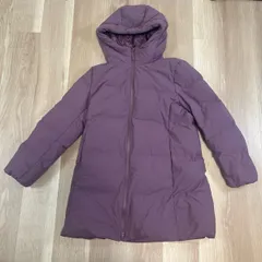 【225605】UNIQLO ユニクロ  シームレスダウンショートコート　アウター　フーディー　ダウン90％　XL  ・ 212-429467 パープル
