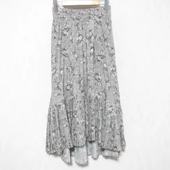 美品 23AW SNIDEL スナイデル バリエプリントプリーツスカート SWFS234230 サイズ0 グレー レディース 古着 中古 USED