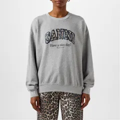 ガニー レディース アウター パーカー・スウェット クルーネック グラフィック GANNI Graphic Crewneck Jumper Paloma Melangeのサムネイル