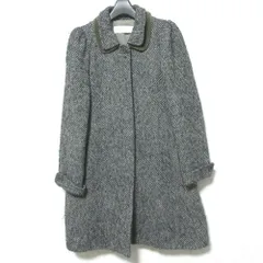 良品 SEE BY CHLOE シーバイクロエ モヘアブレンド ツイード ステンカラーコート 38 グレー レディース 古着 中古 USED