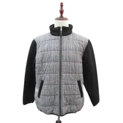 ハッシュパピー Hush Puppies 中綿ジャケット LL グレー グレンチェック柄 スタンドカラー ジップアップ ミドル丈 /YS2 ■ECA002のサムネイル