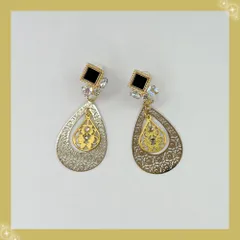 cesta：ゴールドダブルチャーム揺れるイヤリング(ce-134)／フラメンコ・ダンス・パーティー・舞台向き