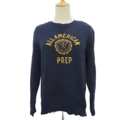 ポロ ラルフローレン POLO RALPH LAUREN トレーナー スウェットシャツ L 紺 ネイビー 長袖 クルーネック ロゴプリント ミドル丈 /YS35 ■ECD002