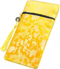 エイタイル 宝くじ入れ 金運アップ 龍柄 開運ポーチ 通帳入れ お守り入れ 古銭房付き 風水 イエロー 縁起物 ギフト対応