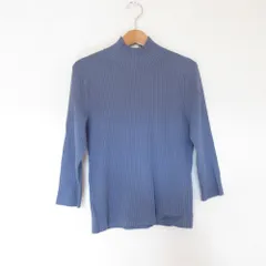 美品 組曲 クミキョク スムースストレッチ パールボタンカーディガン プルオーバー アンサンブル ニット 2点セット 2 ブルーネイビー レディース 古着 中古 USED