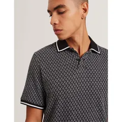 テッドベーカー メンズ トップス ポロシャツ Ted Baker Ted Texture Polo Sn00 Black ブラックのサムネイル