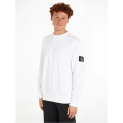 カルバンクライン メンズ アウター パーカー・スウェット スウェット シャツ Calvin Klein Jeans Badge Crew Sweatshirt Bright White ホワイト