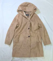 【226383】URBAN RESEARCH DOORS アーバンリサーチドアーズ  フェイクレザーコート　アウター　内ボア　フーディー　サイズONE/1  ・ ライトブラウン