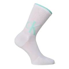 カルバンクライン レディース アンダーウェア 靴下 ロゴ Calvin Klein Womens 2 Pack Logo Crew Socks TurquoiseWhite ホワイト